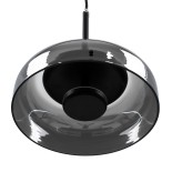 GLOBOSTAR® CHARLOTTE 00743 Μοντέρνο Κρεμαστό Φωτιστικό Οροφής LED 5W 500lm 180° AC 220-240V IP20 Θερμό Λευκό 2700K - Sanan SMD Chip - Μαύρο & Μαύρο Φιμέ - Μ23 x Π23 x Υ23cm - 2 Xρόνια Εγγύηση