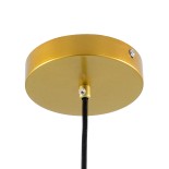 GloboStar® CHARLOTTE 00744 Μοντέρνο Κρεμαστό Φωτιστικό Οροφής Μονόφωτο Μελί Γυάλινο Χρυσό Μεταλλικό CREE LED 5W 500lm 180° AC 85-265V Θερμό Λευκό 2700K Φ23 x Υ23cm