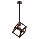 GLOBOSTAR® CUBE 00793 Μοντέρνο Κρεμαστό Φωτιστικό Οροφής με Ντουί 1 x E27 AC 220-240V IP20 - Χάλκινο - Μ25 x Π25 x Υ25cm