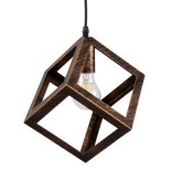 GLOBOSTAR® CUBE 00793 Μοντέρνο Κρεμαστό Φωτιστικό Οροφής με Ντουί 1 x E27 AC 220-240V IP20 - Χάλκινο - Μ25 x Π25 x Υ25cm