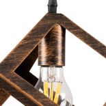 GLOBOSTAR® CUBE 00793 Μοντέρνο Κρεμαστό Φωτιστικό Οροφής με Ντουί 1 x E27 AC 220-240V IP20 - Χάλκινο - Μ25 x Π25 x Υ25cm