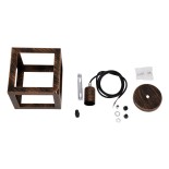 GLOBOSTAR® CUBE 00793 Μοντέρνο Κρεμαστό Φωτιστικό Οροφής με Ντουί 1 x E27 AC 220-240V IP20 - Χάλκινο - Μ25 x Π25 x Υ25cm