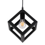 GLOBOSTAR® CUBE 00801 Μοντέρνο Κρεμαστό Φωτιστικό Οροφής με Ντουί 1 x E27 AC 220-240V IP20 - Μαύρο - Μ25 x Π25 x Υ25cm