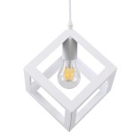 GLOBOSTAR® CUBE 00802 Μοντέρνο Κρεμαστό Φωτιστικό Οροφής με Ντουί 1 x E27 AC 220-240V IP20 - Λευκό - Μ25 x Π25 x Υ25cm