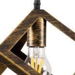 GLOBOSTAR® CUBE 00803 Μοντέρνο Κρεμαστό Φωτιστικό Οροφής με Ντουί 1 x E27 AC 220-240V IP20 - Χάλκινο Εφέ Σκουριάς - Μ25 x Π25 x Υ25cm