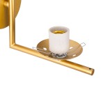 GloboStar® JADA 01426 Μοντέρνο Φωτιστικό Τοίχου Απλίκα Μονόφωτο Μεταλλικό Χρυσό με Λευκό Ματ Γυαλί Μ15 x Π21.5 x Υ18cm