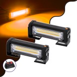 GloboStar® 85027 PRO Series ΣΕΤ 2 x Μπάρες Σήμανσης Οχήματος Οδικής Βοήθείας για Αυτοκίνητα & Φορτηγά 13 Προγραμμάτων Φωτισμού LED CREE CXB COB 8W DC 10-30V Αδιάβροχο IP65 Πορτοκαλί