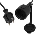GloboStar® 78982 WIRE GARLAND Καλωδιογιρλάντα PVC 5 Μέτρων με 15 Ντουί E27 με Πρίζα Schuko Επεκτεινόμενη Αδιάβροχη IP65