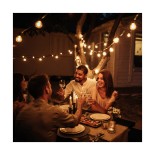 GloboStar® 78982 WIRE GARLAND Καλωδιογιρλάντα PVC 5 Μέτρων με 15 Ντουί E27 με Πρίζα Schuko Επεκτεινόμενη Αδιάβροχη IP65