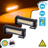 GloboStar® 85027 PRO Series ΣΕΤ 2 x Μπάρες Σήμανσης Οχήματος Οδικής Βοήθείας για Αυτοκίνητα & Φορτηγά 13 Προγραμμάτων Φωτισμού LED CREE CXB COB 8W DC 10-30V Αδιάβροχο IP65 Πορτοκαλί
