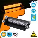 GloboStar® 85109 PRO Series Μπάρα Σήμανσης με Βεντούζες Στήριξης για Παρμπρίζ Οχήματος Οδικής Βοήθείας για Αυτοκίνητα & Φορτηγά 9 Προγραμμάτων Φωτισμού STROBE LED SMD 8W DC 10-30V IP20 Πορτοκαλί