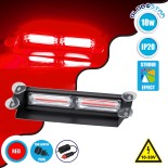 GloboStar® 85112 PRO Series Μπάρα Σήμανσης με Βεντούζες Στήριξης για Παρμπρίζ Οχήματος Πυροσβεστικής για Αυτοκίνητα & Φορτηγά 13 Προγραμμάτων Φωτισμού STROBE LED CREE CXB COB 18W DC 10-30V IP20 Κόκκινο