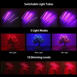 GloboStar® 85956 Grow Light Full Spectrum LED Φωτιστικό Ανάπτυξης Φυτών Γλάστρας με 4 Κινούμενες Κεφαλές & Τρίποδο 150cm SMD 2835 20W 180° AC230V IP20 με Dimmer & Timer Εσωτερικού Χώρου για Κάλυψη Επιφάνειας 1m x 1m Πλήρους Φάσματος Φωτισμού