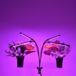 GloboStar® 85957 Grow Light Full Spectrum LED Φωτιστικό Ανάπτυξης Φυτών Γλάστρας με 4 Κινούμενες Κεφαλές & Βάση Μανταλάκι Clip SMD 2835 20W 160° AC230V IP20 με Dimmer & Timer Εσωτερικού Χώρου για Κάλυψη Επιφάνειας 1m x 1m Πλήρους Φάσματος Φωτισμού
