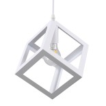 GLOBOSTAR® CUBE 00802 Μοντέρνο Κρεμαστό Φωτιστικό Οροφής με Ντουί 1 x E27 AC 220-240V IP20 - Λευκό - Μ25 x Π25 x Υ25cm
