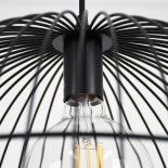GloboStar® NEVIS 00681 Μοντέρνο Κρεμαστό Φωτιστικό Πλέγμα Μονόφωτο 1 x E27 IP20 Μαύρο Μέταλλο - Μ49 x Π49 x Υ34.5cm