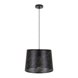 GloboStar® SPARKLE 00733 Μοντέρνο Κρεμαστό Φωτιστικό Οροφής Μονόφωτο 1 x E27 Μαύρο Μεταλλικό Πλέγμα Φ35 x Y26cm