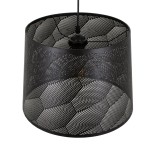 GloboStar® SPARKLE 00733 Μοντέρνο Κρεμαστό Φωτιστικό Οροφής Μονόφωτο 1 x E27 Μαύρο Μεταλλικό Πλέγμα Φ35 x Y26cm