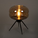 GLOBOSTAR® JAVAN 00737 Μοντέρνο Επιτραπέζιο Φωτιστικό Πορτατίφ με Ντουί 1 x E27 AC 220-240V IP20 - Μελί & Μαύρο - Μ30 x Π30 x Y40cm