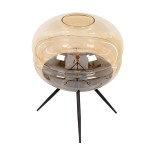 GLOBOSTAR® JAVAN 00737 Μοντέρνο Επιτραπέζιο Φωτιστικό Πορτατίφ με Ντουί 1 x E27 AC 220-240V IP20 - Μελί & Μαύρο - Μ30 x Π30 x Y40cm