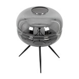 GLOBOSTAR® JAVAN 00738 Μοντέρνο Επιτραπέζιο Φωτιστικό Πορτατίφ με Ντουί 1 x E27 AC 220-240V IP20 - Μαύρο Φιμέ & Μαύρο - Μ30 x Π30 x Y40cm