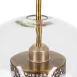 GloboStar® AVERY 00740 Μοντέρνο Κρεμαστό Φωτιστικό Μπάλα Μονόφωτο 1 x E27 IP20 Διάφανο Γυαλί με Χρυσό Μέταλλο - Μ30 x Π30 x Υ48cm