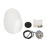 GLOBOSTAR® FREYA 00745 Μοντέρνο Κρεμαστό Φωτιστικό Οροφής με Ντουί 1 x E27 AC 220-240V IP20 - Λευκό & Ασημί - Μ24 x Π24 x Υ35cm