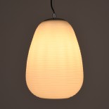 GLOBOSTAR® FREYA 00745 Μοντέρνο Κρεμαστό Φωτιστικό Οροφής με Ντουί 1 x E27 AC 220-240V IP20 - Λευκό & Ασημί - Μ24 x Π24 x Υ35cm