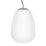 GLOBOSTAR® FREYA 00745 Μοντέρνο Κρεμαστό Φωτιστικό Οροφής με Ντουί 1 x E27 AC 220-240V IP20 - Λευκό & Ασημί - Μ24 x Π24 x Υ35cm