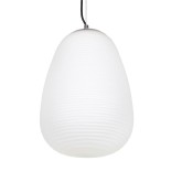 GLOBOSTAR® FREYA 00745 Μοντέρνο Κρεμαστό Φωτιστικό Οροφής με Ντουί 1 x E27 AC 220-240V IP20 - Λευκό & Ασημί - Μ24 x Π24 x Υ35cm