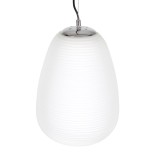GLOBOSTAR® FREYA 00745 Μοντέρνο Κρεμαστό Φωτιστικό Οροφής με Ντουί 1 x E27 AC 220-240V IP20 - Λευκό & Ασημί - Μ24 x Π24 x Υ35cm