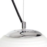 GLOBOSTAR® FREYA 00745 Μοντέρνο Κρεμαστό Φωτιστικό Οροφής με Ντουί 1 x E27 AC 220-240V IP20 - Λευκό & Ασημί - Μ24 x Π24 x Υ35cm