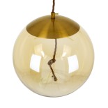 GLOBOSTAR® AXTON 00748 Μοντέρνο Κρεμαστό Φωτιστικό Οροφής LED 5W 500lm 180° AC 220-240V IP20 Θερμό Λευκό 2700K - Sanan SMD Chip - Χρυσό & Μελί - Μ30 x Π30 x Υ30cm - 2 Xρόνια Εγγύηση