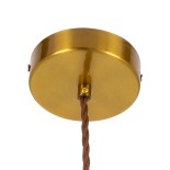 GLOBOSTAR® AXTON 00748 Μοντέρνο Κρεμαστό Φωτιστικό Οροφής LED 5W 500lm 180° AC 220-240V IP20 Θερμό Λευκό 2700K - Sanan SMD Chip - Χρυσό & Μελί - Μ30 x Π30 x Υ30cm - 2 Xρόνια Εγγύηση