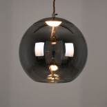 GloboStar® ΑΧΤΟΝ 00749 Μοντέρνο Κρεμαστό Φωτιστικό Μπάλα LED 7W 500 lm 180° AC 100-240V IP20 Θερμό Λευκό 2700K Μαύρο Φημέ Γυαλί με Μαύρο Μέταλλο - Μ30 x Π30 x Υ30cm - 2 Xρόνια Εγγύηση