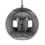 GloboStar® ΑΧΤΟΝ 00749 Μοντέρνο Κρεμαστό Φωτιστικό Μπάλα LED 7W 500 lm 180° AC 100-240V IP20 Θερμό Λευκό 2700K Μαύρο Φημέ Γυαλί με Μαύρο Μέταλλο - Μ30 x Π30 x Υ30cm - 2 Xρόνια Εγγύηση