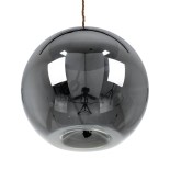 GloboStar® ΑΧΤΟΝ 00749 Μοντέρνο Κρεμαστό Φωτιστικό Μπάλα LED 7W 500 lm 180° AC 100-240V IP20 Θερμό Λευκό 2700K Μαύρο Φημέ Γυαλί με Μαύρο Μέταλλο - Μ30 x Π30 x Υ30cm - 2 Xρόνια Εγγύηση