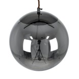 GloboStar® ΑΧΤΟΝ 00749 Μοντέρνο Κρεμαστό Φωτιστικό Μπάλα LED 7W 500 lm 180° AC 100-240V IP20 Θερμό Λευκό 2700K Μαύρο Φημέ Γυαλί με Μαύρο Μέταλλο - Μ30 x Π30 x Υ30cm - 2 Xρόνια Εγγύηση