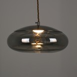 GLOBOSTAR® AXTON 00751 Μοντέρνο Κρεμαστό Φωτιστικό Οροφής LED 5W 500lm 180° AC 220-240V IP20 Θερμό Λευκό 2700K - Sanan SMD Chip - Μαύρο & Μαύρο Φιμέ - Μ30 x Π30 x Υ15cm - 2 Xρόνια Εγγύηση