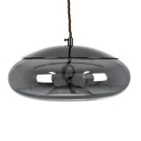 GLOBOSTAR® AXTON 00751 Μοντέρνο Κρεμαστό Φωτιστικό Οροφής LED 5W 500lm 180° AC 220-240V IP20 Θερμό Λευκό 2700K - Sanan SMD Chip - Μαύρο & Μαύρο Φιμέ - Μ30 x Π30 x Υ15cm - 2 Xρόνια Εγγύηση