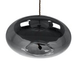 GLOBOSTAR® AXTON 00751 Μοντέρνο Κρεμαστό Φωτιστικό Οροφής LED 5W 500lm 180° AC 220-240V IP20 Θερμό Λευκό 2700K - Sanan SMD Chip - Μαύρο & Μαύρο Φιμέ - Μ30 x Π30 x Υ15cm - 2 Xρόνια Εγγύηση