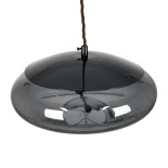 GLOBOSTAR® AXTON 00751 Μοντέρνο Κρεμαστό Φωτιστικό Οροφής LED 5W 500lm 180° AC 220-240V IP20 Θερμό Λευκό 2700K - Sanan SMD Chip - Μαύρο & Μαύρο Φιμέ - Μ30 x Π30 x Υ15cm - 2 Xρόνια Εγγύηση