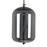 GloboStar® ΑΧΤΟΝ 00753 Μοντέρνο Κρεμαστό Φωτιστικό Καμπάνα LED 7W 500 lm 180° AC 100-240V IP20 Θερμό Λευκό 2700K Μαύρο Φημέ Γυαλί με Μαύρο Μέταλλο - Μ18 x Π18 x Υ18cm - 2 Xρόνια Εγγύηση