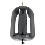 GloboStar® ΑΧΤΟΝ 00753 Μοντέρνο Κρεμαστό Φωτιστικό Καμπάνα LED 7W 500 lm 180° AC 100-240V IP20 Θερμό Λευκό 2700K Μαύρο Φημέ Γυαλί με Μαύρο Μέταλλο - Μ18 x Π18 x Υ18cm - 2 Xρόνια Εγγύηση