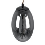 GloboStar® ΑΧΤΟΝ 00755 Μοντέρνο Κρεμαστό Φωτιστικό Καμπάνα LED 7W 500 lm 180° AC 100-240V IP20 Θερμό Λευκό 2700K Μαύρο Φημέ Γυαλί με Μαύρο Μέταλλο - Μ17 x Π17 x Υ18cm - 2 Xρόνια Εγγύηση