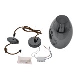 GloboStar® ΑΧΤΟΝ 00755 Μοντέρνο Κρεμαστό Φωτιστικό Καμπάνα LED 7W 500 lm 180° AC 100-240V IP20 Θερμό Λευκό 2700K Μαύρο Φημέ Γυαλί με Μαύρο Μέταλλο - Μ17 x Π17 x Υ18cm - 2 Xρόνια Εγγύηση