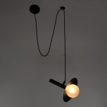 GloboStar® CELEST 00789 Μοντέρνο Κρεμαστό Φωτιστικό Ανάρτηση Μονόφωτο 1 x G9 IP20 Μαύρο Μέταλλο με Λευκό Γυαλί - Μ20 x Π20 x Υ26.5cm