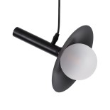 GloboStar® CELEST 00789 Μοντέρνο Κρεμαστό Φωτιστικό Ανάρτηση Μονόφωτο 1 x G9 IP20 Μαύρο Μέταλλο με Λευκό Γυαλί - Μ20 x Π20 x Υ26.5cm