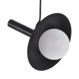 GloboStar® CELEST 00789 Μοντέρνο Κρεμαστό Φωτιστικό Ανάρτηση Μονόφωτο 1 x G9 IP20 Μαύρο Μέταλλο με Λευκό Γυαλί - Μ20 x Π20 x Υ26.5cm