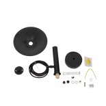GloboStar® CELEST 00789 Μοντέρνο Κρεμαστό Φωτιστικό Ανάρτηση Μονόφωτο 1 x G9 IP20 Μαύρο Μέταλλο με Λευκό Γυαλί - Μ20 x Π20 x Υ26.5cm
